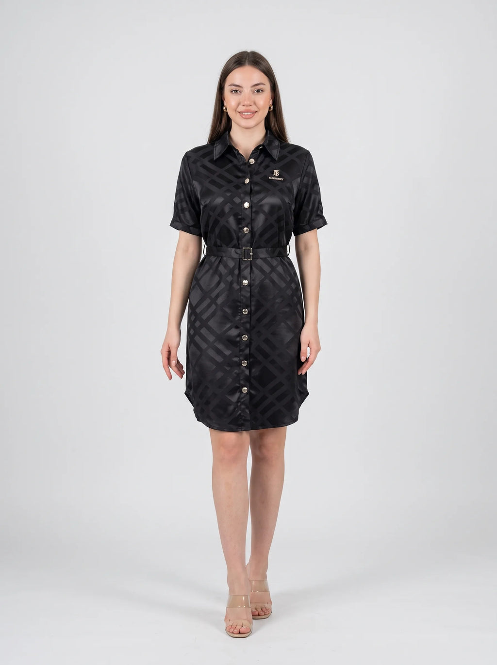 Satin Shirt Dress