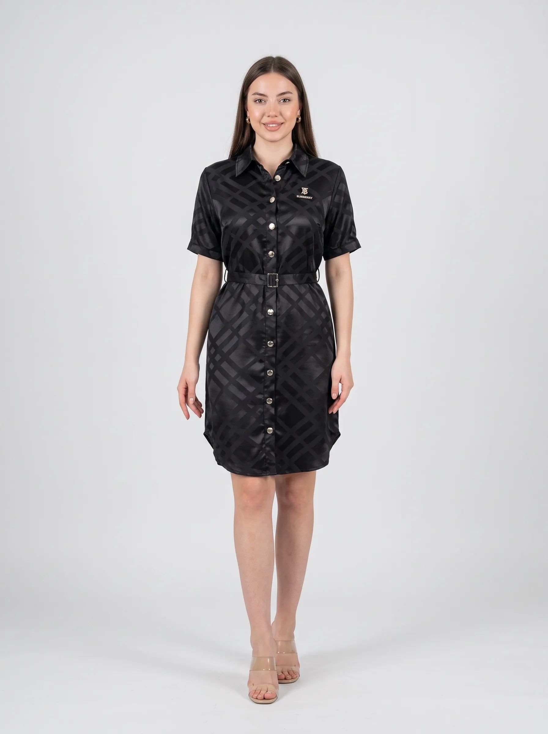 Satin Shirt Dress