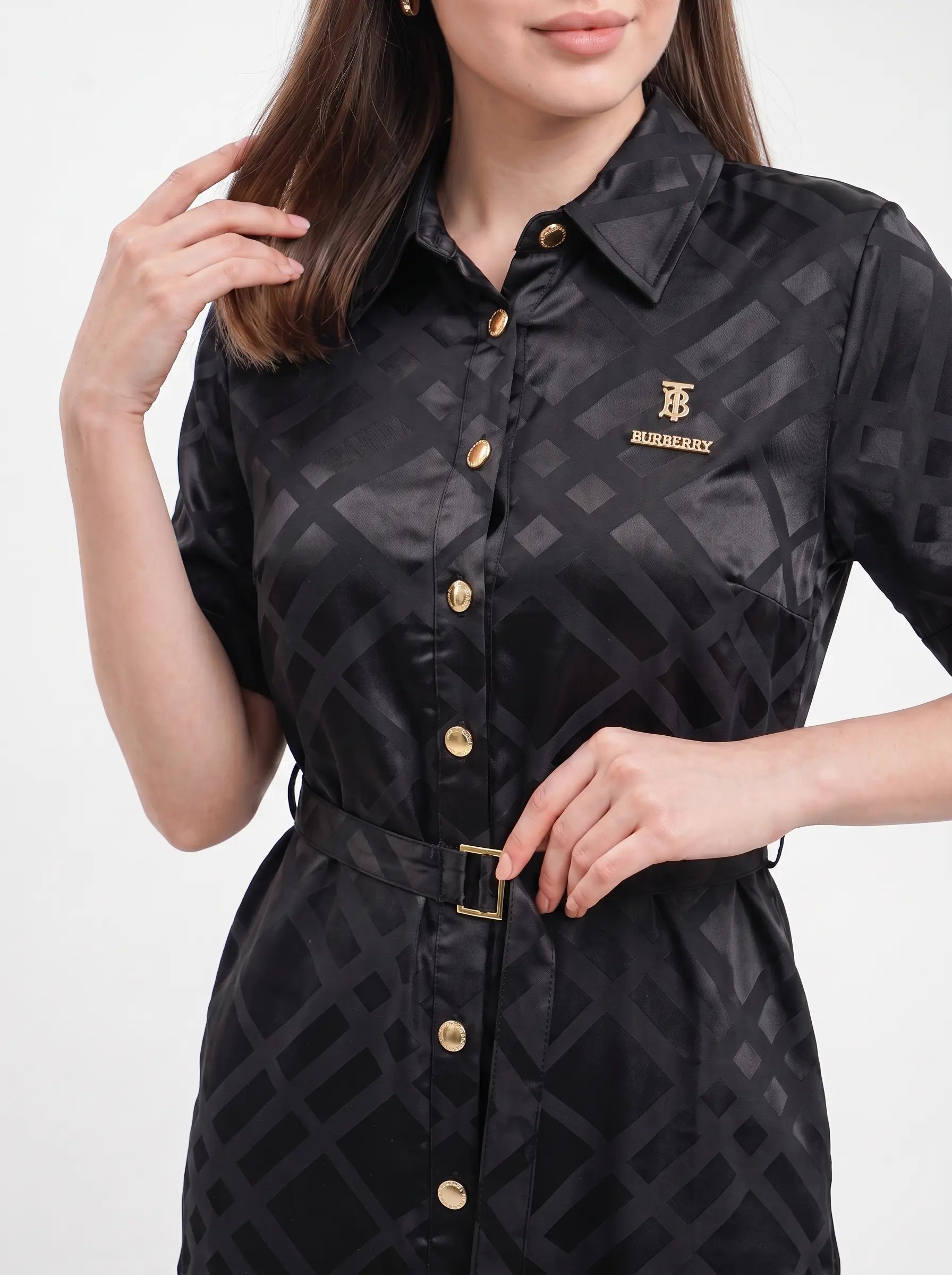 Satin Shirt Dress
