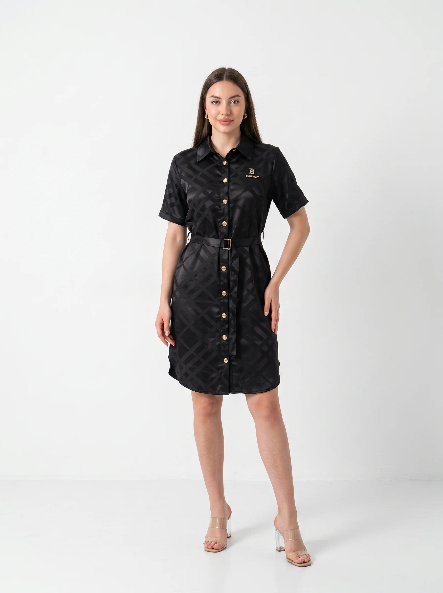 Satin Shirt Dress