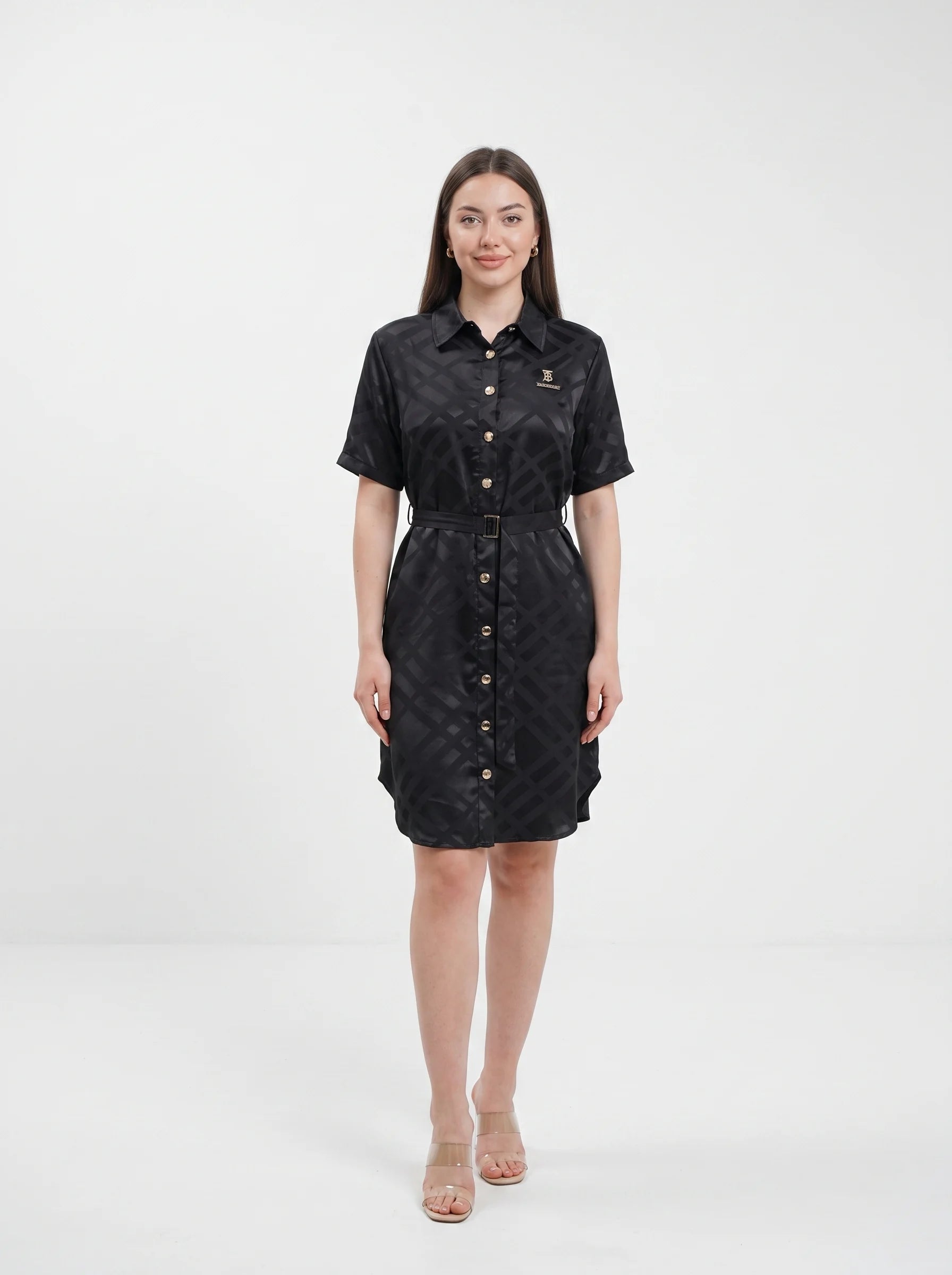 Satin Shirt Dress