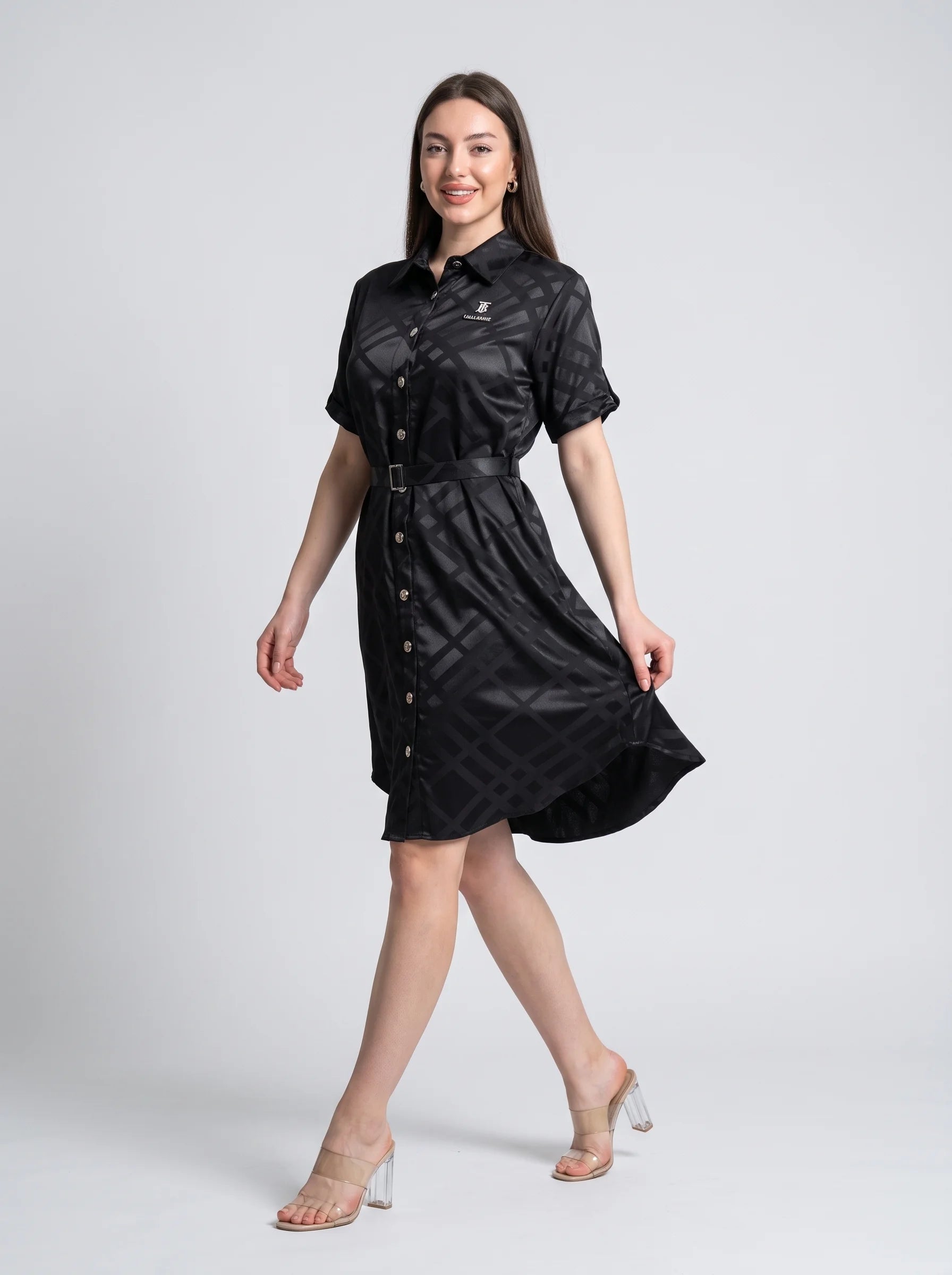 Satin Shirt Dress